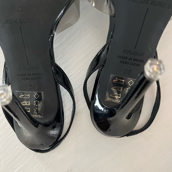 BLACK SUEDE STUDIO. Monroe Slingback Pointed Toe Pump. Size 36! - Picture 5 of 7